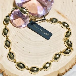 New Ann Taylor gold tone diamond cut necklaces